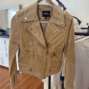 Express Light Brown Leather Jacket
